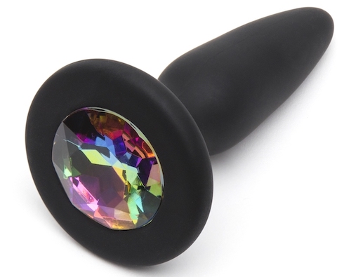 Glams - Silicone Mini Butt Plug With Rainbow Crystal
