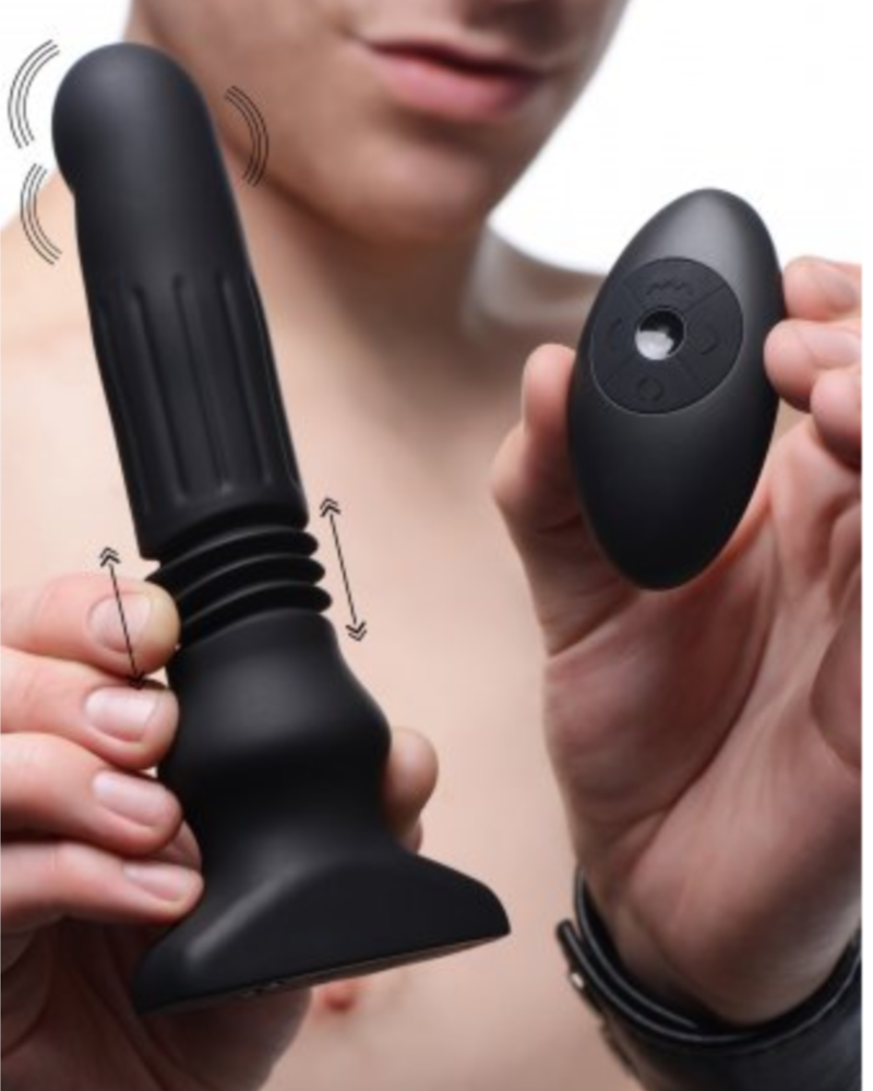 Swelling & Thrusting Silicone Plug With Remote Control