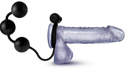 Silicone Anal Beads with Vibrating Cock Ring